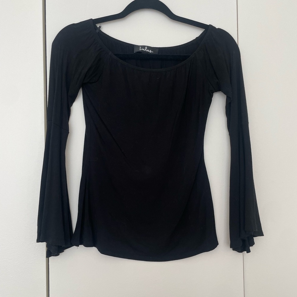 Black off the shoulder top